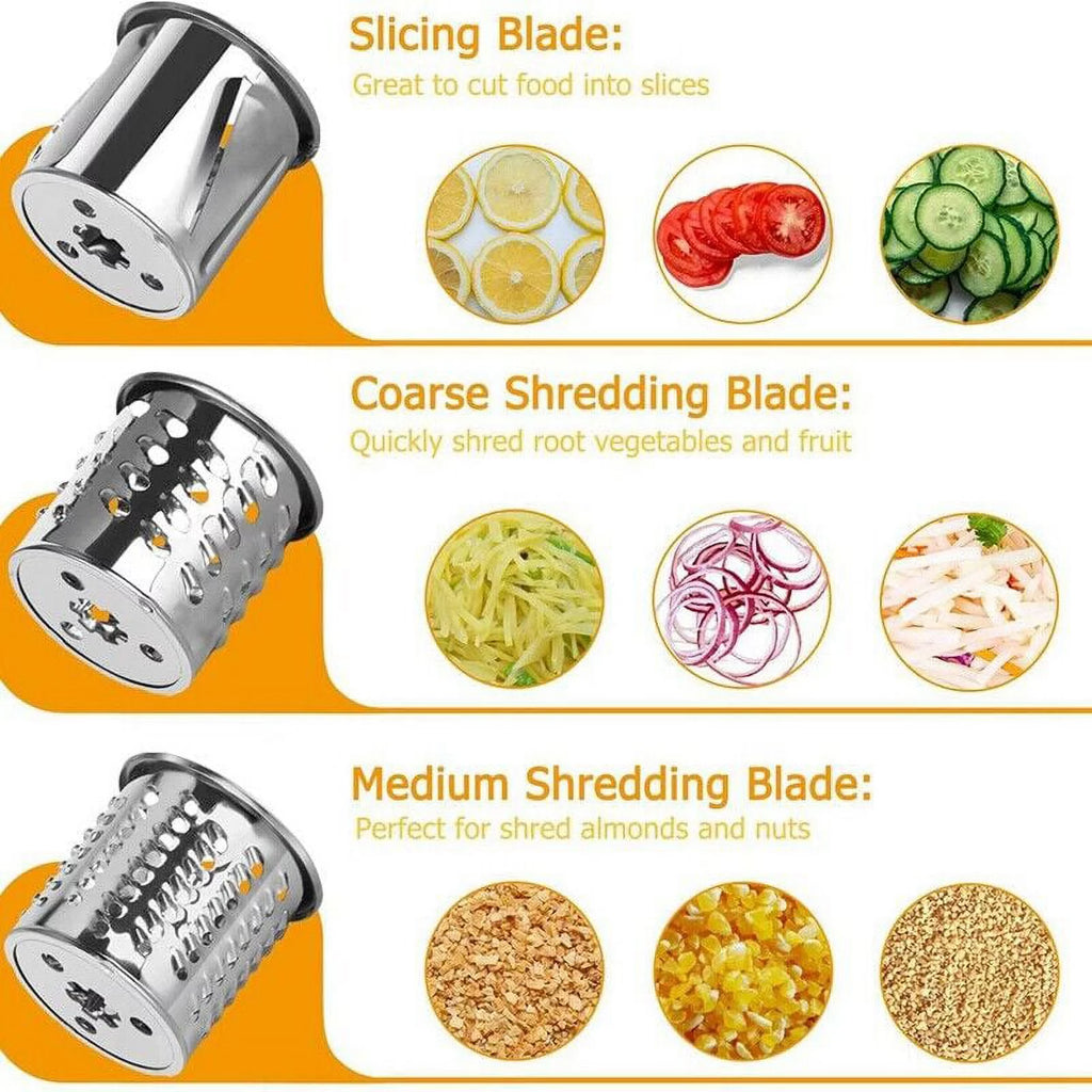 Slicer Shredder Set 3 Vegetable Cutter Blades Aluminum Shaft C369