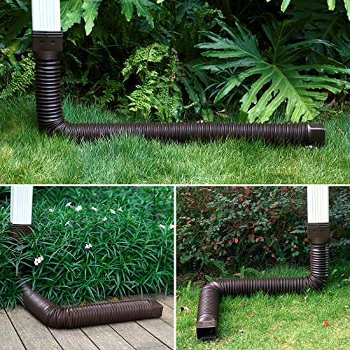 2 Pack Flexible Rain Gutter Downspout Extenders Black U773502