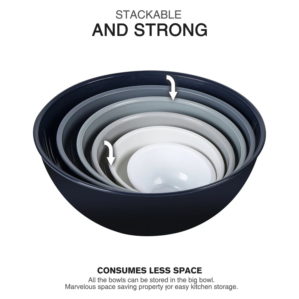 12 Piece Plastic Nesting Bowls Set with Lids T78629