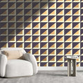 Brown Wall Sticker Geometry Lattice Line Wallpaper 118" X 110" T2776