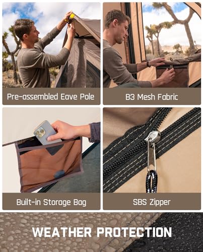 4 Person Pop Up Instant Cabin Tent with Rainfly I33017
