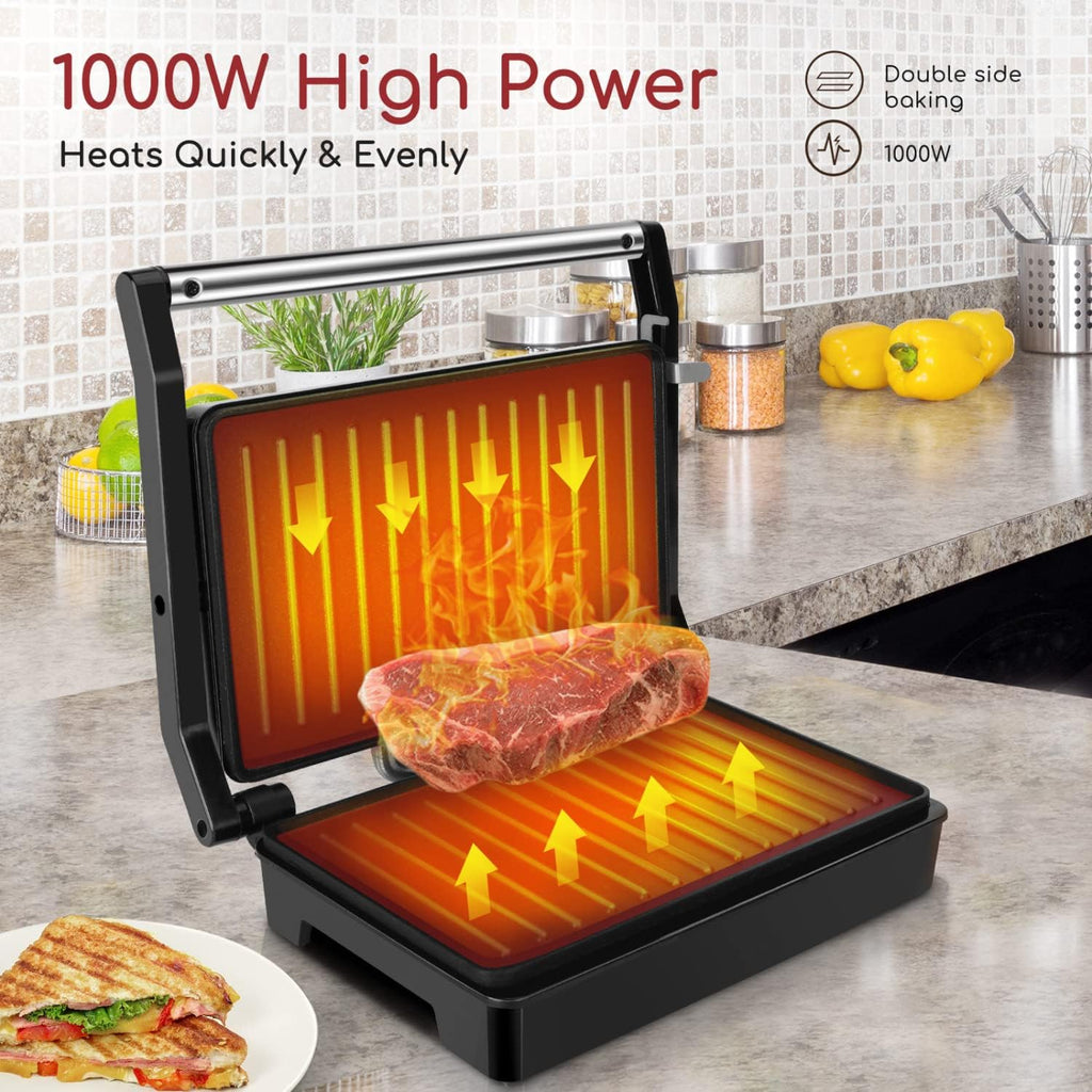 Belgian Waffle Maker 1.2" 8 Inch Flip Non Stick Panini Press Sandwich Maker Q629348