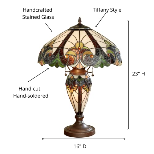 Hunter Green Stained Glass Table Lamp U1865