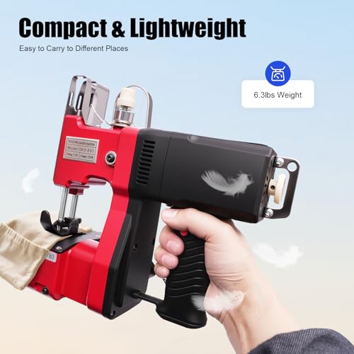 Red 6MM Industrial Canvas Sewing Machine with Accessory Kit A4695