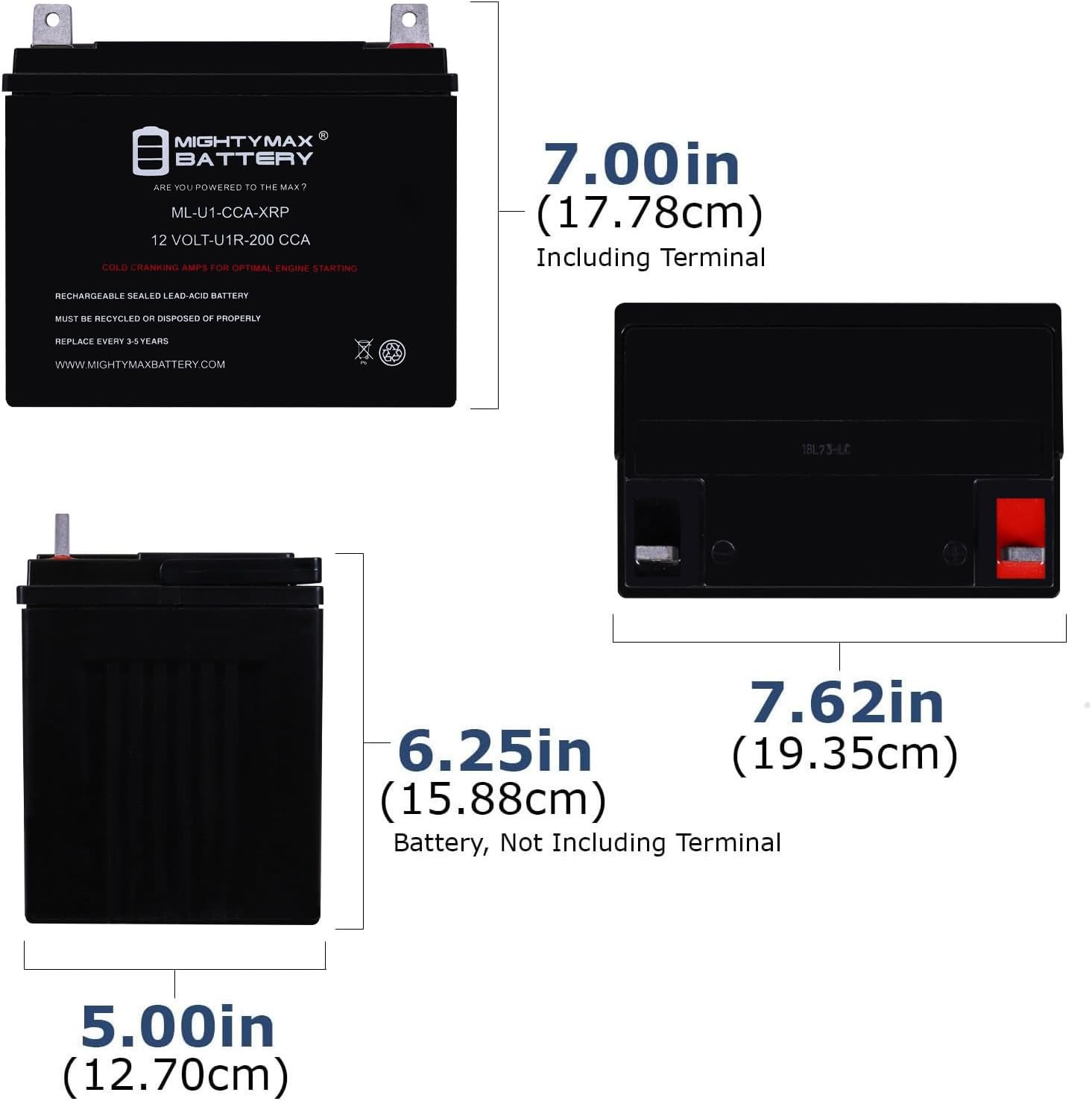 12V 200CCA Replacement Battery R910