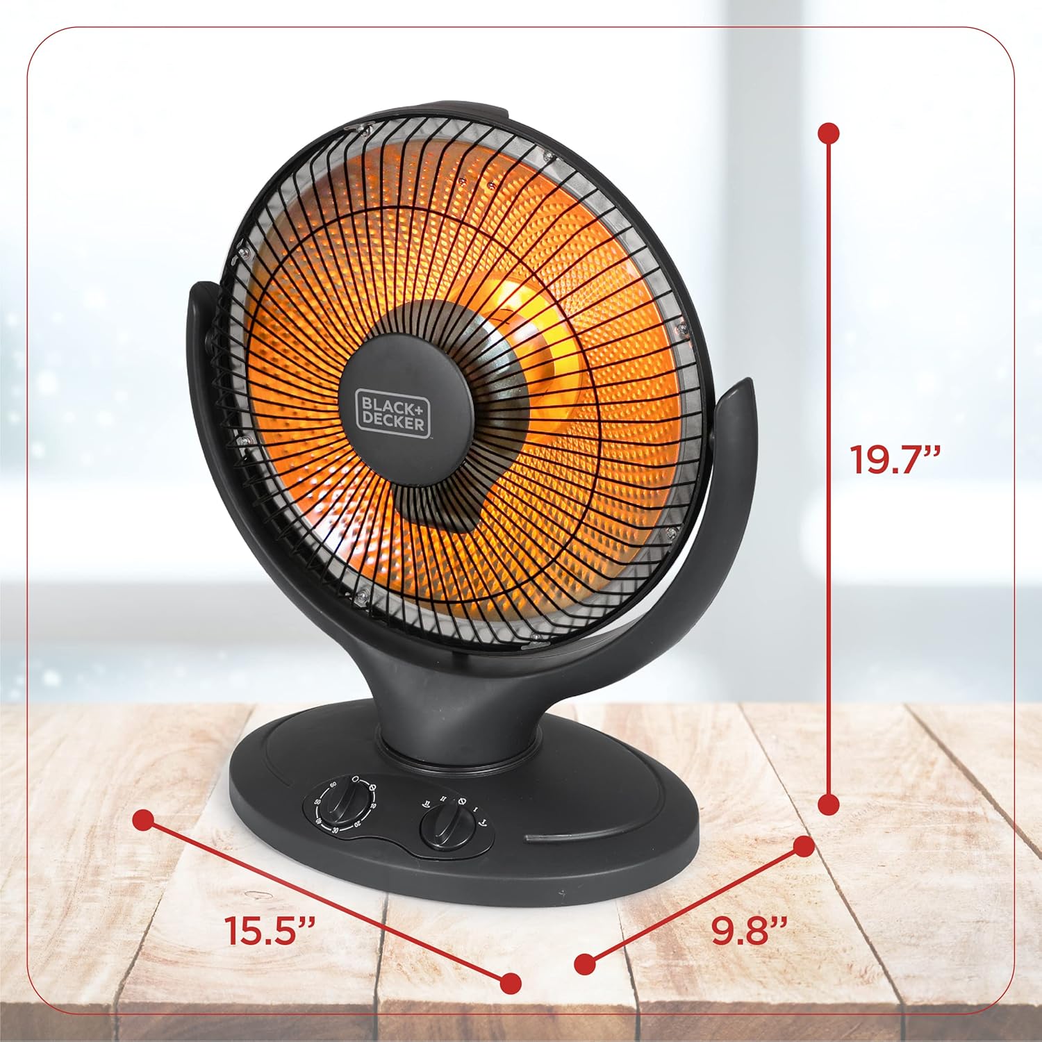 Portable Oscillating Space Heater with Timer O3364