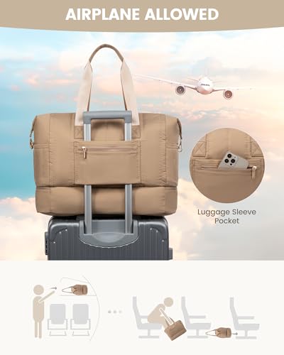 Travel Duffle Bag with Shoe Compartment, 42L Overnight Bag, 3Pcs Set S65297