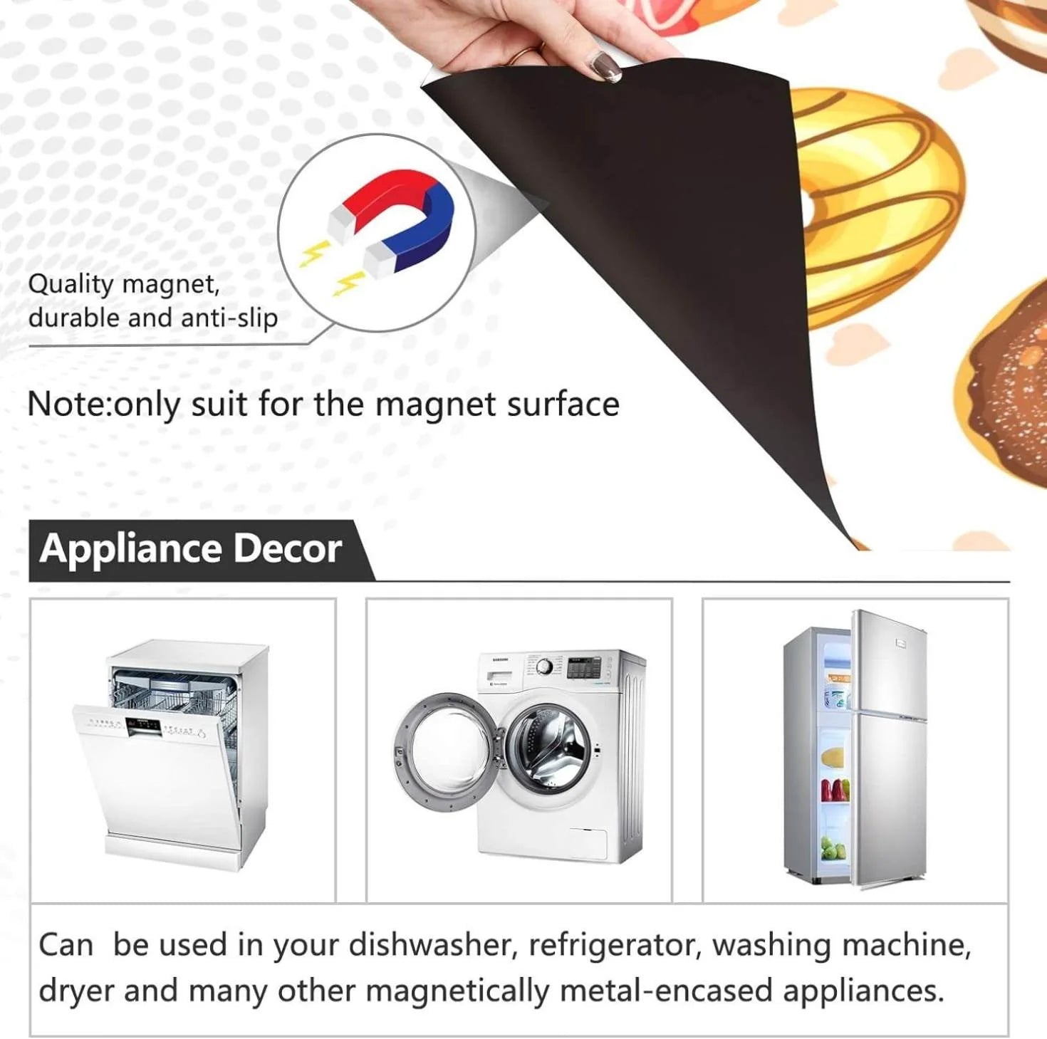 Doughnut Dishwasher Magnet Cover, 23 x 26 Inch Y159449
