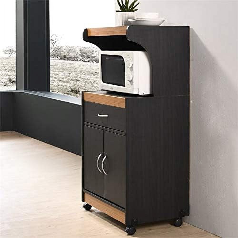 Black Beech Microwave Kitchen Cart P132463