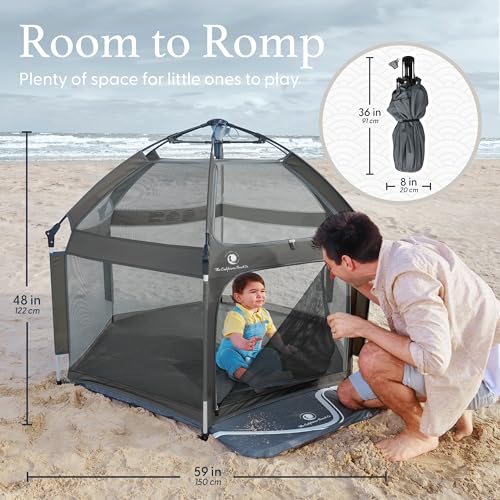 Pop Up Playpen with Canopy, Travel Bag, Mosquito Net (Anchor Grey) R69329