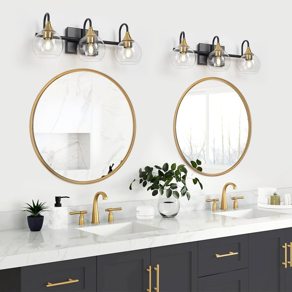 Black Gold 3 Light Bathroom Vanity Light H252103