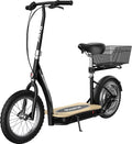 Electric Scooter with Padded Seat, Bamboo Deck, 16" Air-Filled Tires, 500w Motor, Rear-Wheel Drive L35993