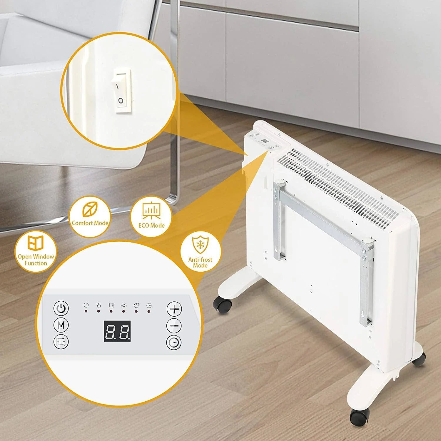 1000W Electric Radiator Space Heater with Adjustable Thermostat I94038