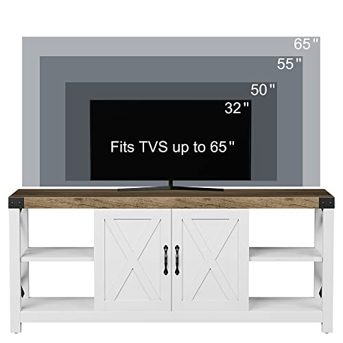 60 Inch Grey Wood TV Stand with Storage and Adjustable Shelves L8756