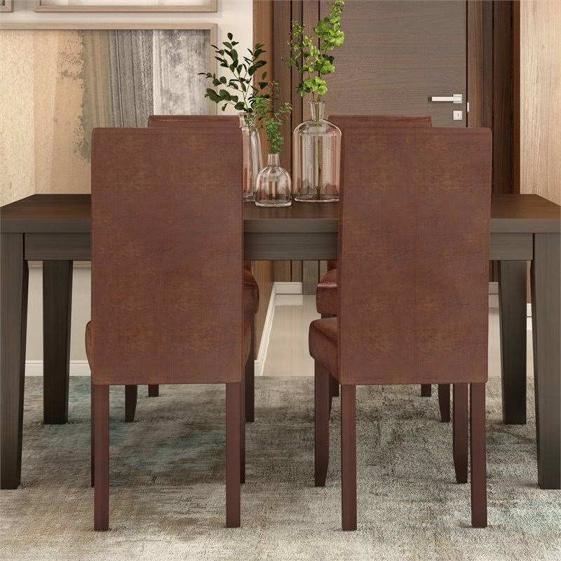 Distressed Saddle Brown Parson Dining Chair (Set of 2) I477194