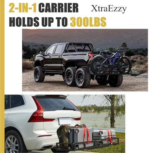 Red Heavy-Duty Hitch-Mount Bike Rack for 2 Electric Fat-Tire Bicycles C349