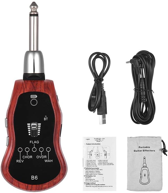 Portable Guitar Effect Synthesizer with 5 Effects and Rechargeable Lithium Battery E80830