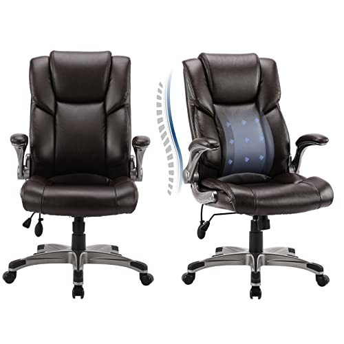 Executive Ergonomic Chair with Bonded Leather, High Back Adjustable Height Q786174