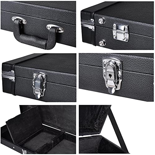 Black Wooden Electric Guitar Hard Case with Lock Latch Key L839