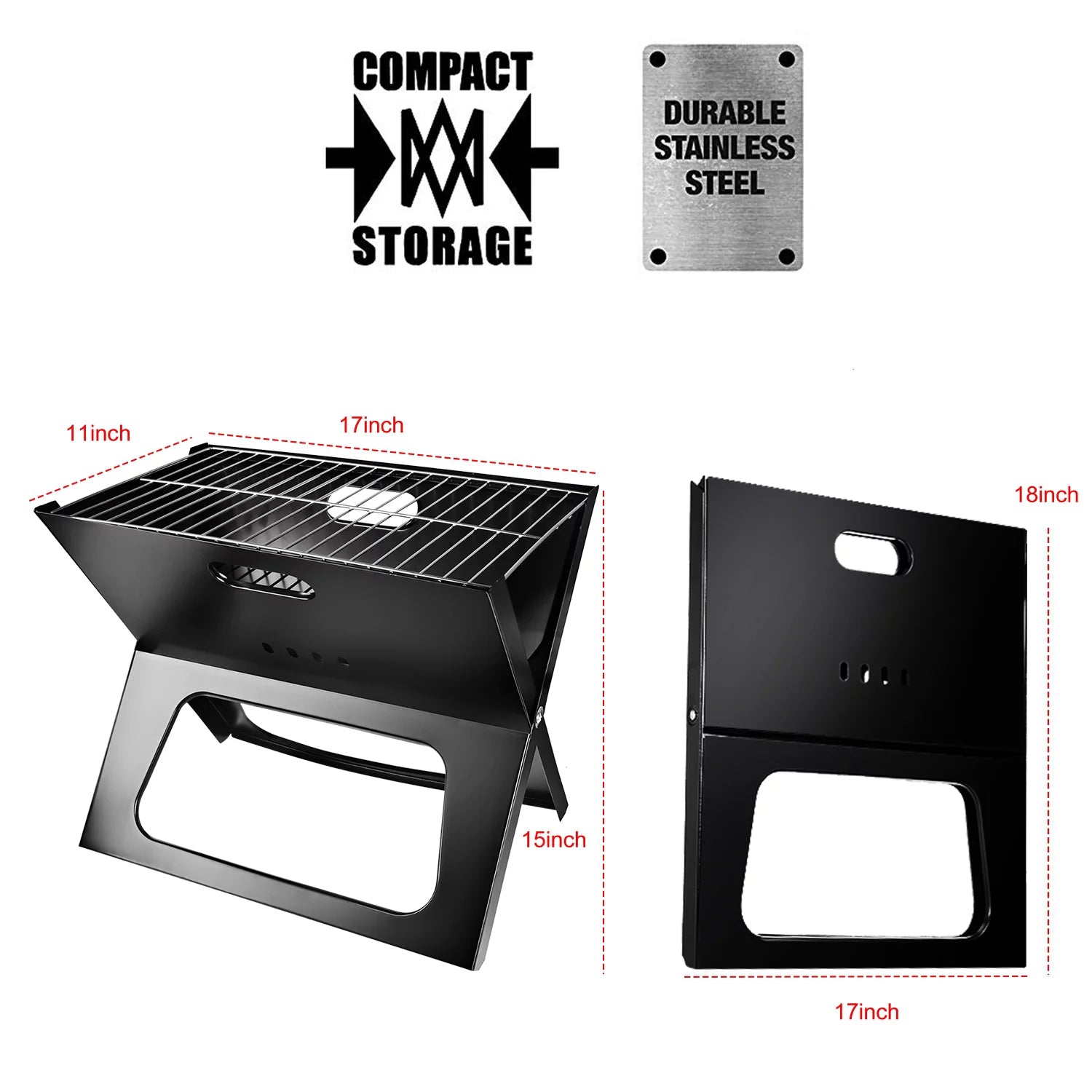 Portable Charcoal BBQ Grill Y596