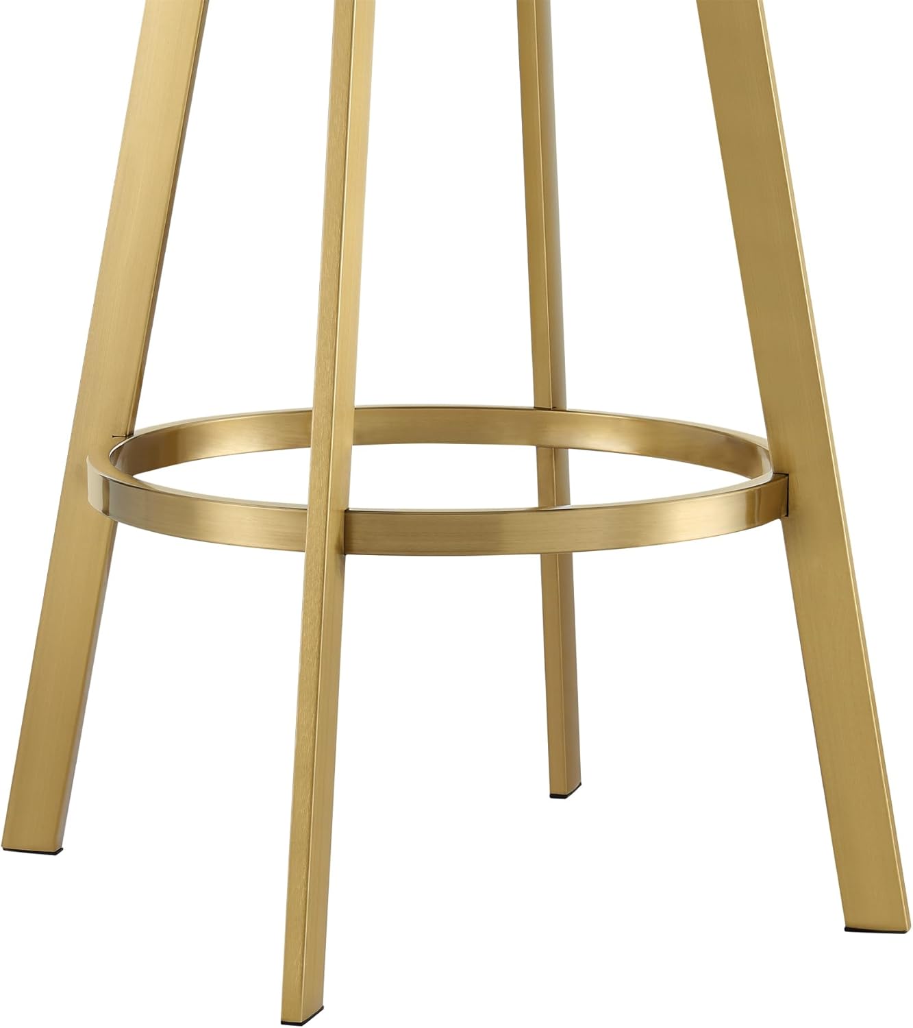 30" Swivel Bar Stool with Gold Brushed Stainless Steel and White Faux Leather B295