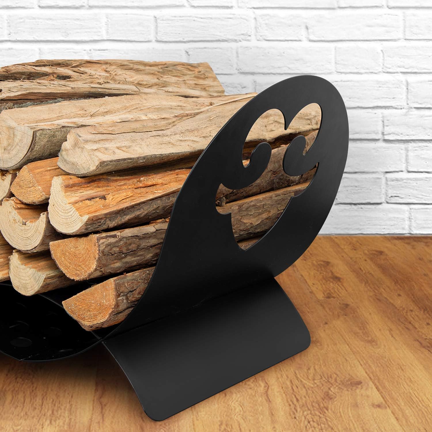 Black Metal Firewood Rack N5999