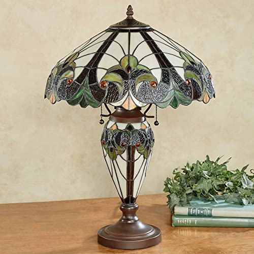Hunter Green Stained Glass Table Lamp U1865
