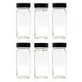 12 PCS Black 4 oz Glass Spice Jars with Airtight Plastic Caps and Shaker Lids S26614