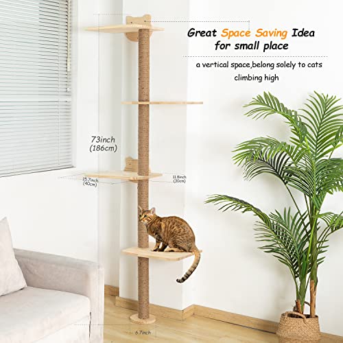 73 inch Cat Tree Wall Mounted Scratching Post P953816