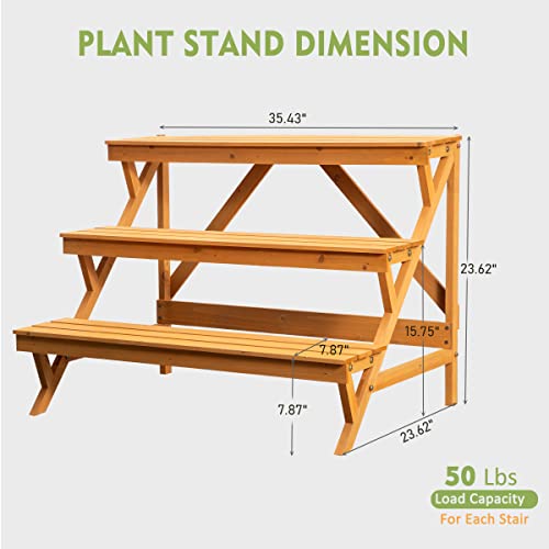 3 Tier Wood Plant Stand Z8789