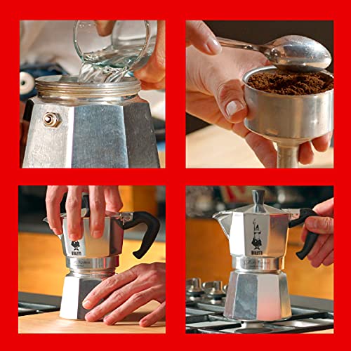 Moka Express 3 Cups Stovetop Espresso Maker, Aluminium U63855