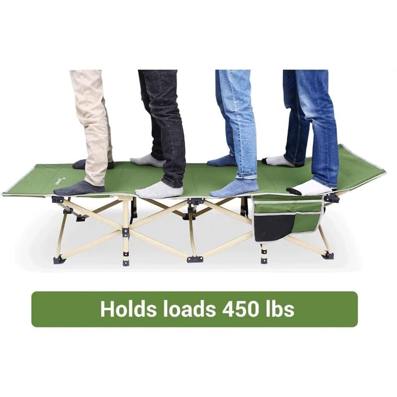 Portable Folding Camp Cot with 2 Side Pockets Y784