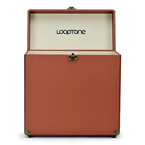 Retro Vinyl Record Storage Carrying Case, Holds 30 Albums, Large Size Carrier Suitcase D732