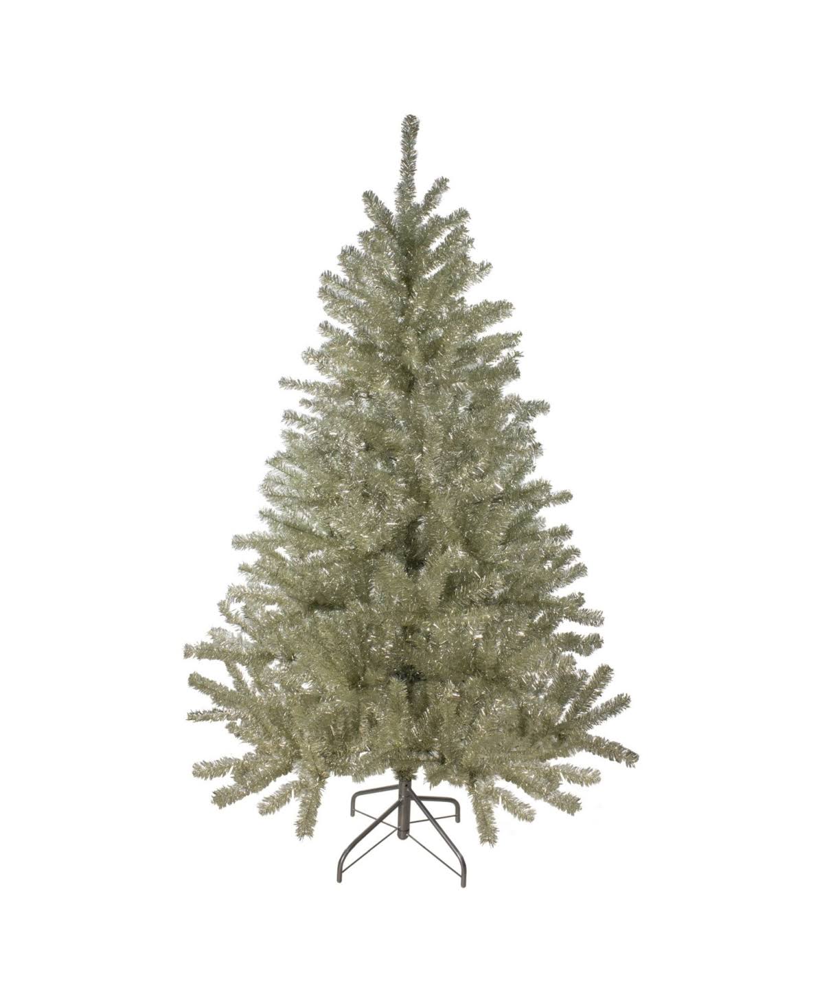 6' Medium Sheer Champagne Tinsel Artificial Christmas Tree C890511