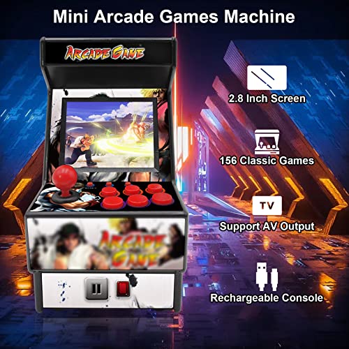 2.8 Inch Screen Handheld Gaming Device with 156 Retro Games (Black) Y107