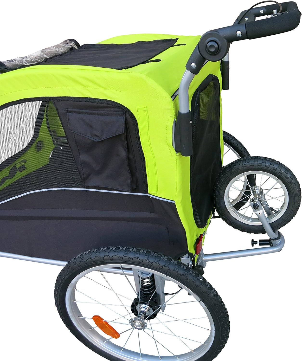 Large Pet Bike Trailer Dog Stroller with Shocks Green Yellow Y259023
