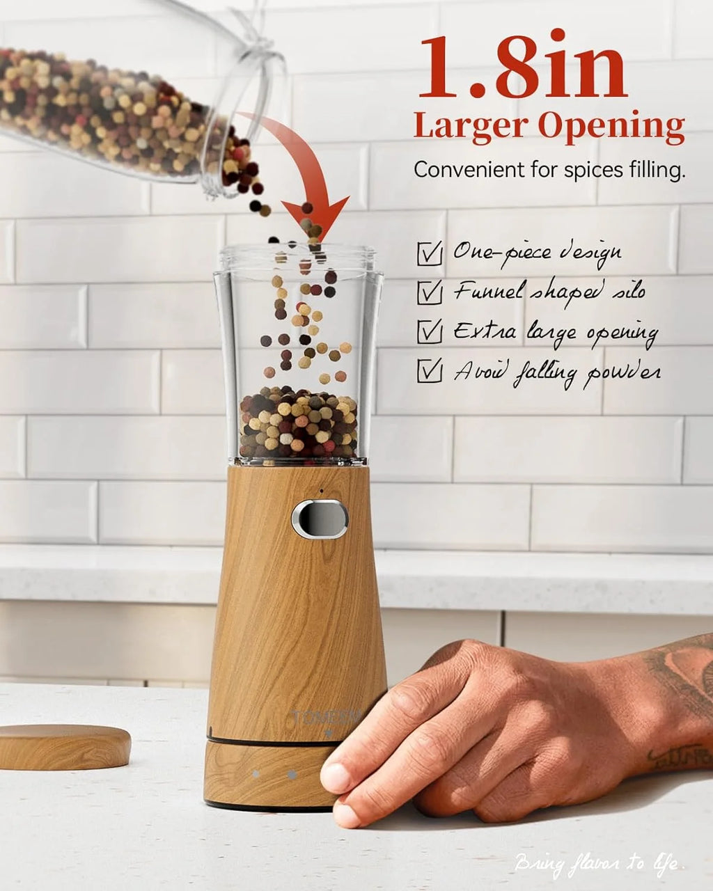 Electric Salt and Pepper Grinder Set 2 Pack USB Rechargeable with LED Light I579789