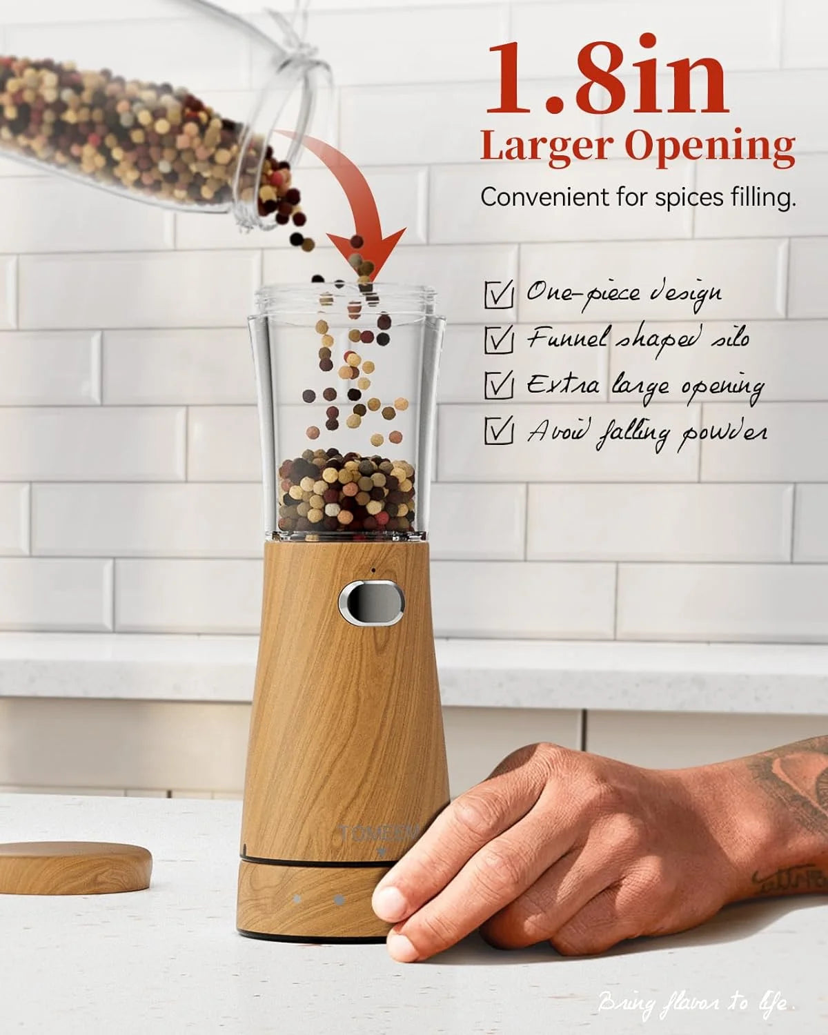 Electric Salt and Pepper Grinder Set 2 Pack USB Rechargeable with LED Light I579789