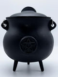 7.5" Diameter Cast Iron Cauldron with Lid and Handle A7284