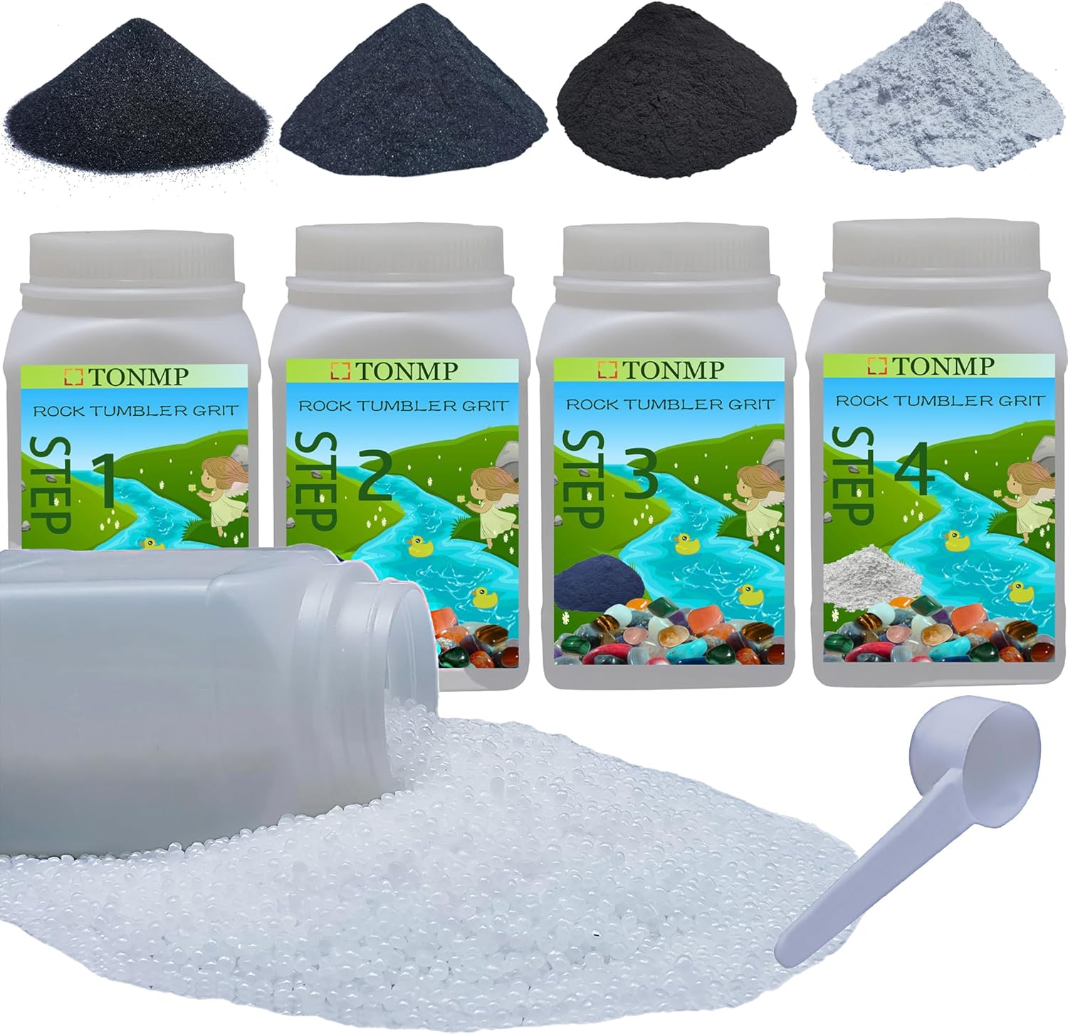 8 LBS Rock Tumbler Grit Refill Kit with Poly Plastic Pellets K8930