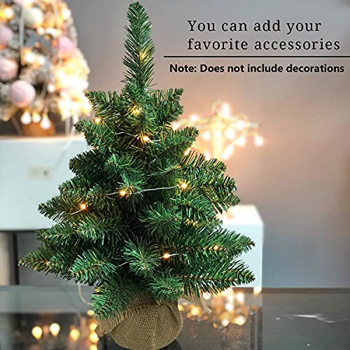 20 inch Pre-Lit Artificial Mini Christmas Tree with 40 LED Lights E967175