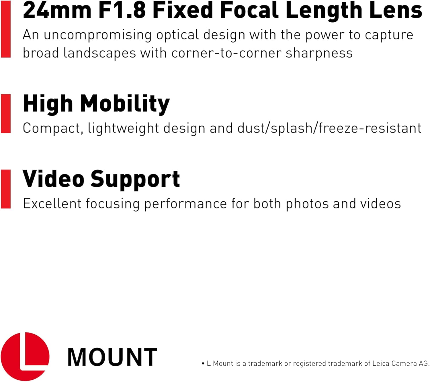 24mm F1.8 L-Mount Interchangeable Lens C45831