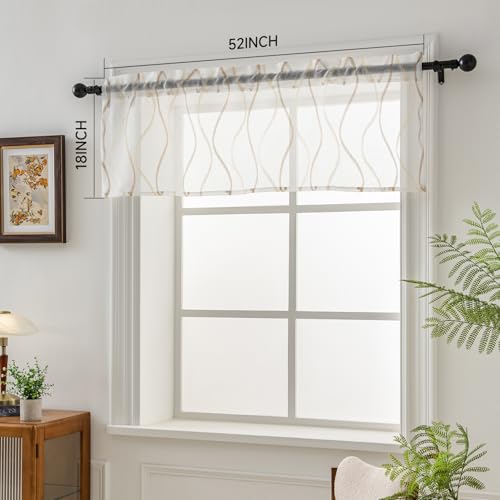 White W52 X L18 Inch Voile Curtain Valance F888978