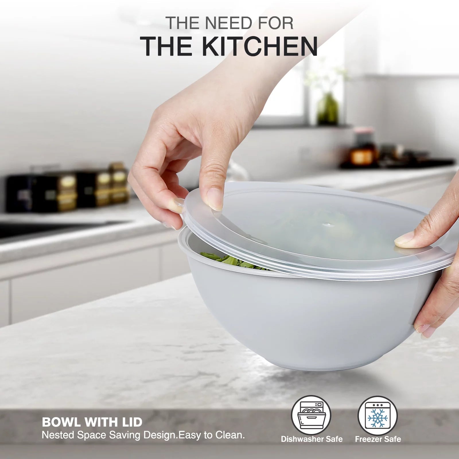 12 Piece Plastic Nesting Bowls Set with Lids T78629