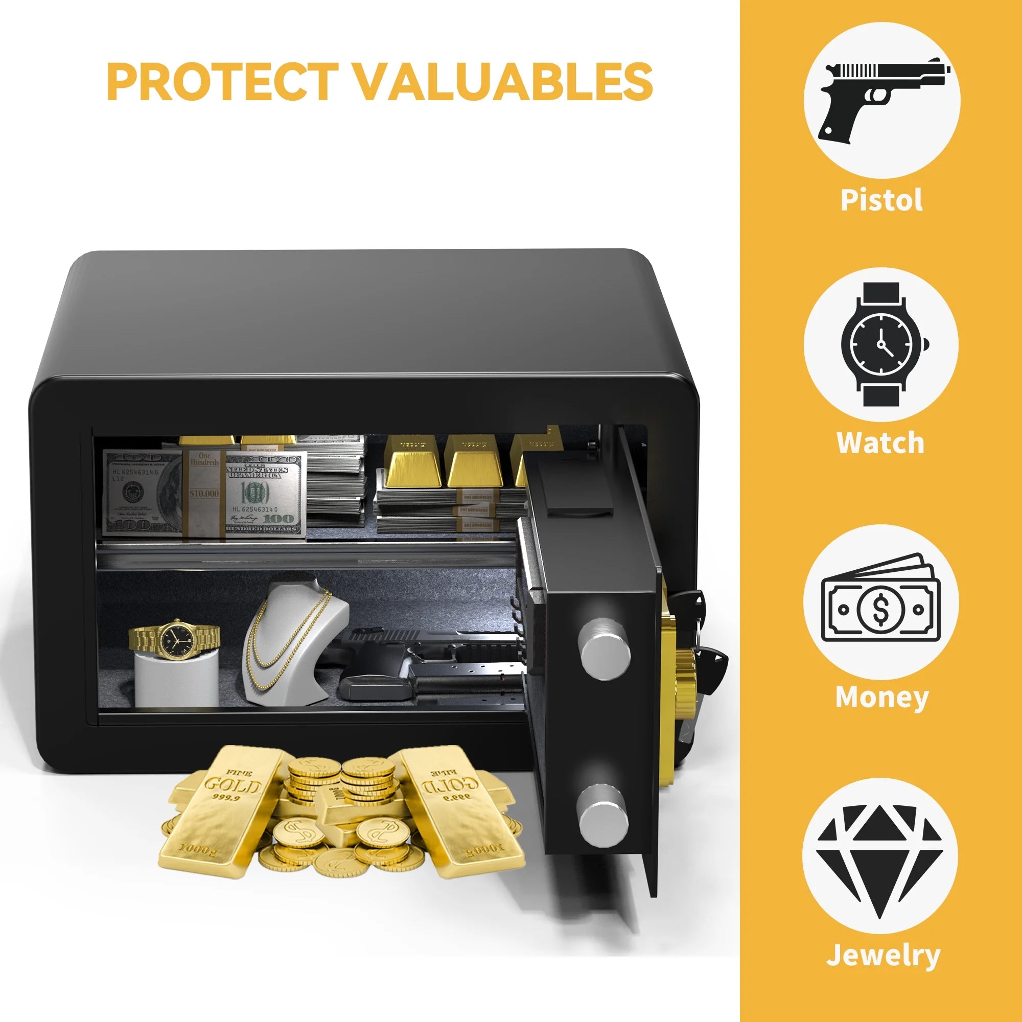 Black 1.5 CU.FT Digital Keypad Security Safe Box I75602