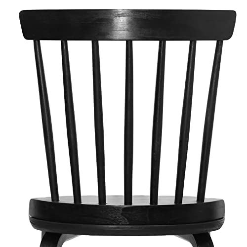 Black Solid Wood Spindle Back Dining Chairs Set of 4 N935