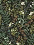 Black Floral Peel and Stick Wallpaper 17.7in x 9.8ft T441