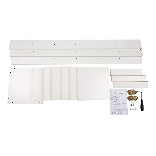 White 7-Tier Narrow Wooden Shoe Rack D11734