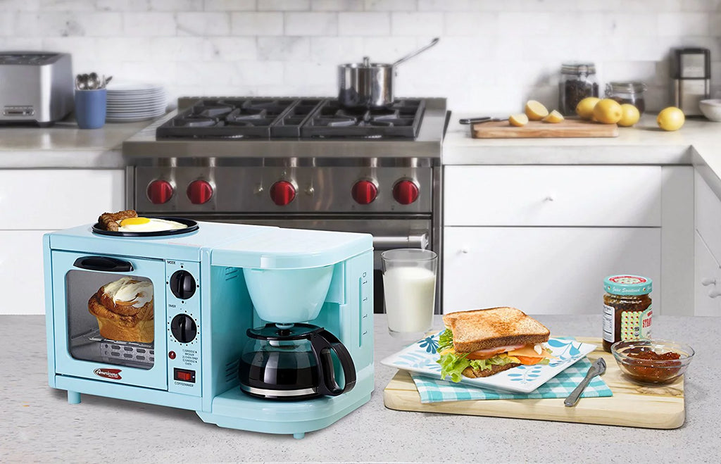 Mint Blue 3-in-1 Mini Coffee Toaster Oven Griddle G716