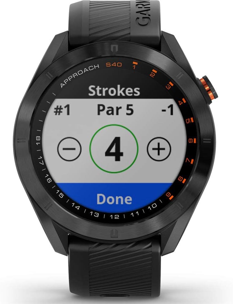 Black GPS Golf Smartwatch with Touchscreen Display L721